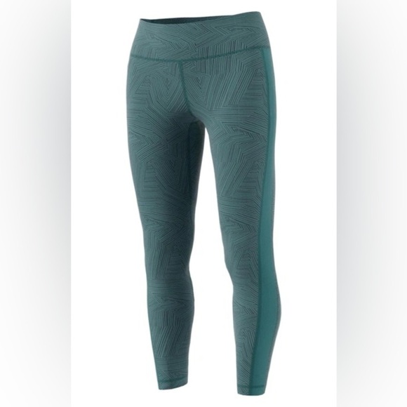 ADIDAS Wanderlust CLIMALITE High-rise Cropped Leggings RAW GREEN Women’s Medium - Picture 1 of 12